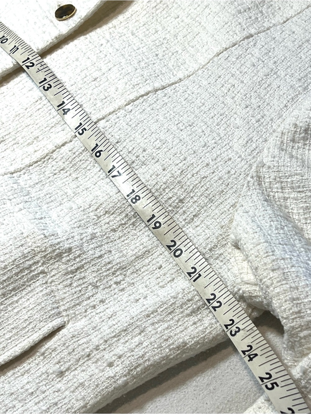 Talbots Cream Textured Tweed Button Jacket - Picture 8 of 9